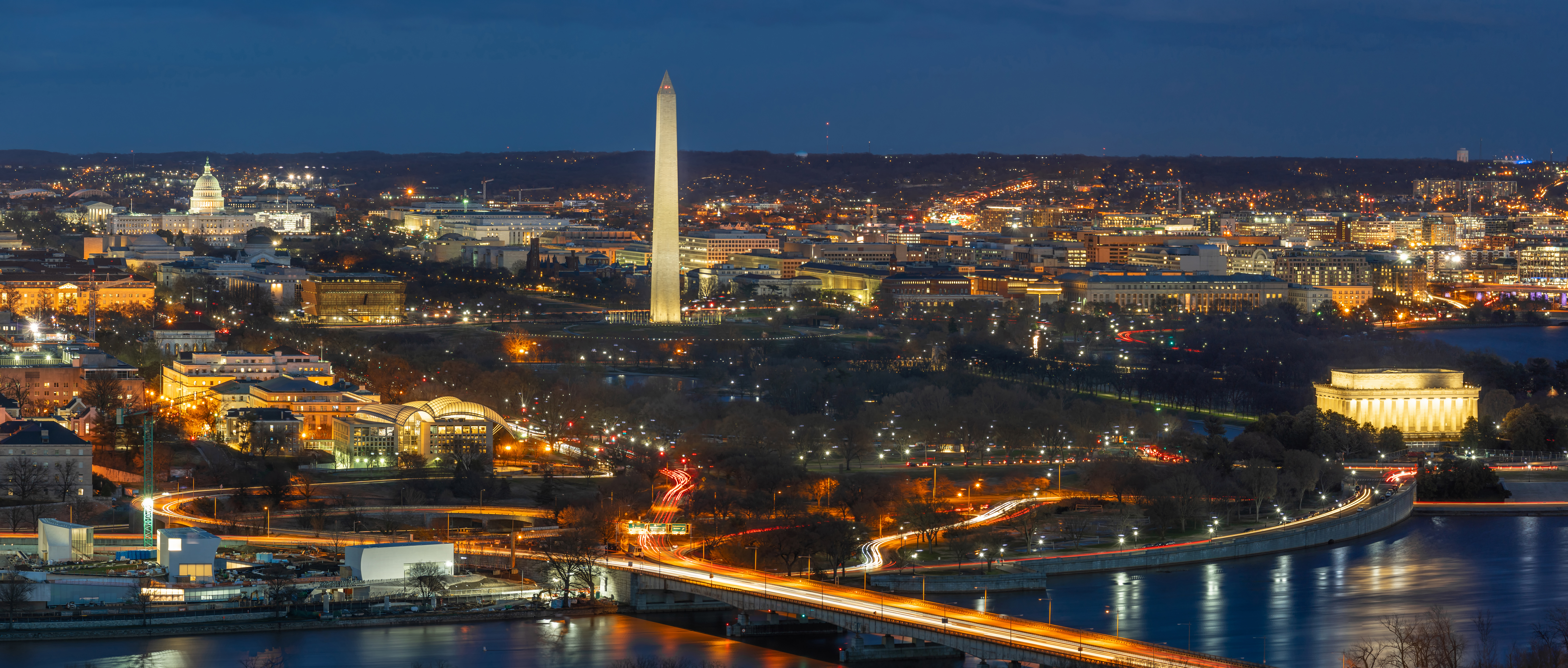 Panorama Top view scene of Washington DC down town which can see